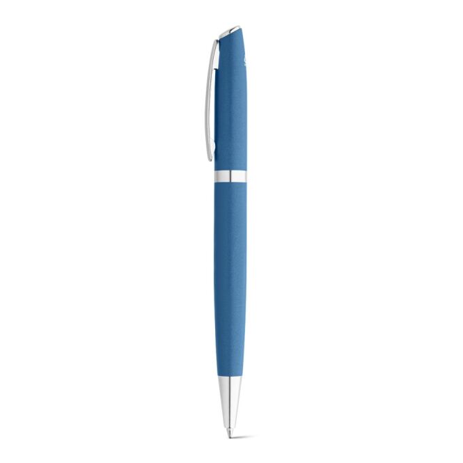 Firmengeschenk Schreibset RE-LANDO – blau – mit Gravur 2-teilig mit Drehkugelschreiber & Tintenroller blau schreibend für Büroausstattung