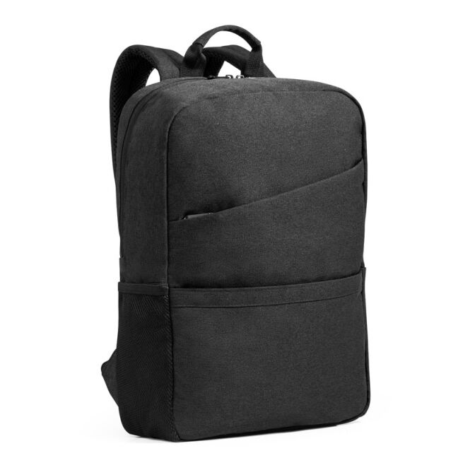 Firmengeschenk Repurpose Laptop-Rucksack mit Logodruck – 300x420x110 mm – Dunkelgrau – rPET Tasche für Geschäftstermine