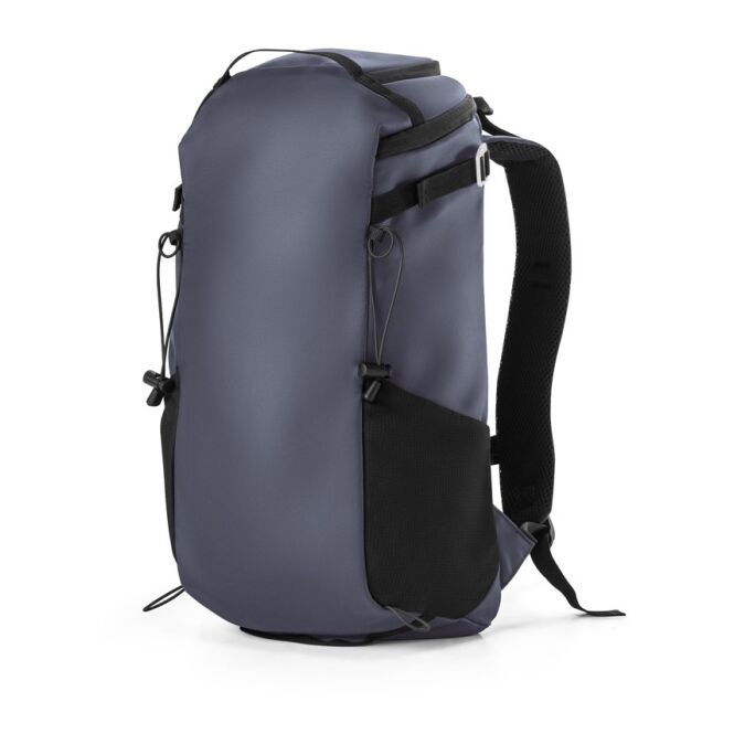 Mitarbeitergeschenk Rucksack Alasca – blau – mit Logo bedruckt 18l nachhaltiger Backpack mit Laptopfach für das Mitarbeiter-Onboarding