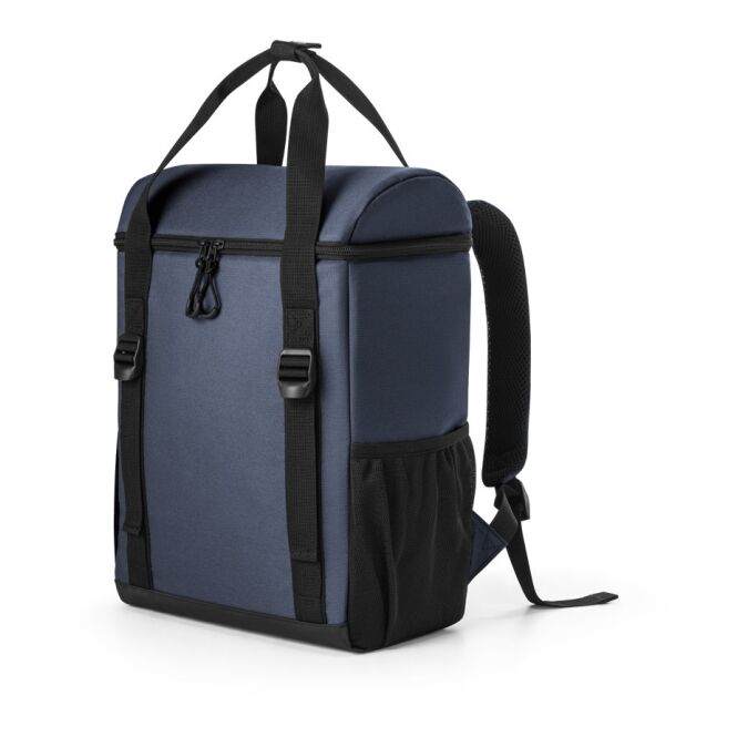 Mitarbeitergeschenk Kühltasche ROMA L – blau – mit Logo bedruckt 16 L nachhaltiger, gepolsterter Daypack für das Sommerfest & Firmen-Events