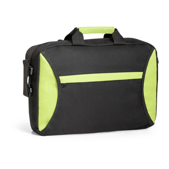 Firmengeschenk Businesstasche SEOUL – hellgrün – mit Logo bedruckt 400x300x100mm, funktionales Briefcase für das Mitarbeiter-Onboarding