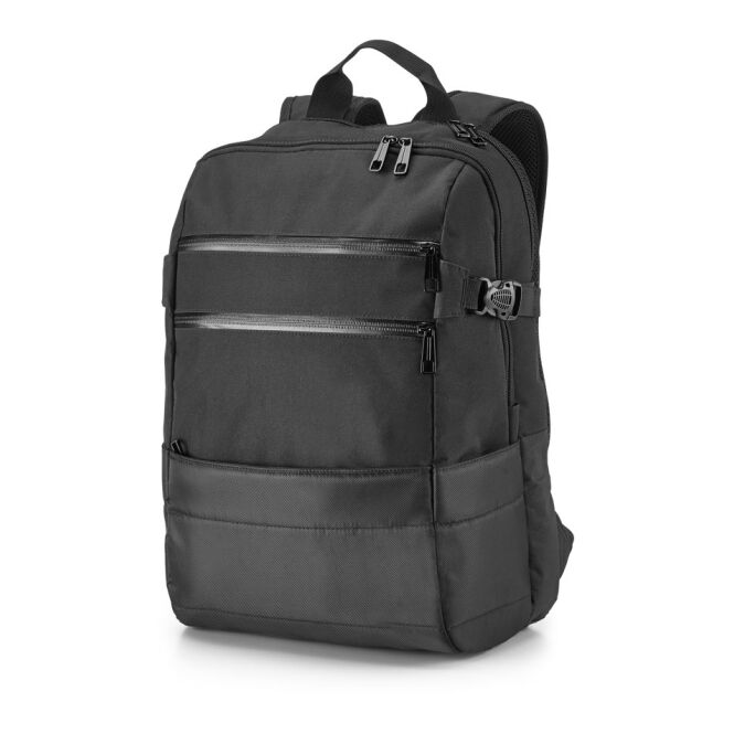 Mitarbeitergeschenk Zippers Bpack Laptop-Rucksack mit Logodruck – Schwarz – hochwertiges Business-Equipment für den Büroalltag
