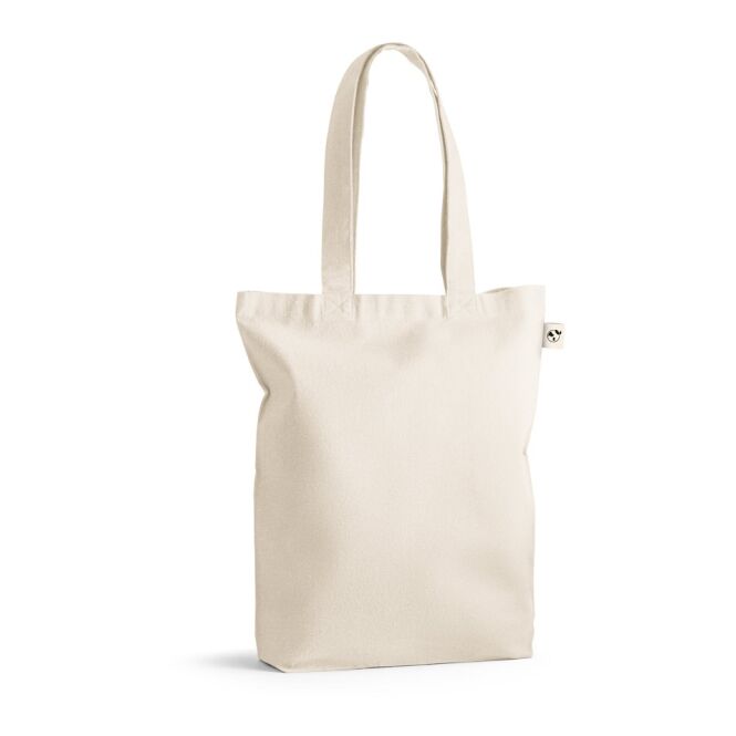 Werbeartikel Tragetasche Girona mit Logodruck – Naturhell – 380x400x90 mm robuste Baumwolltasche für Messen und Firmen