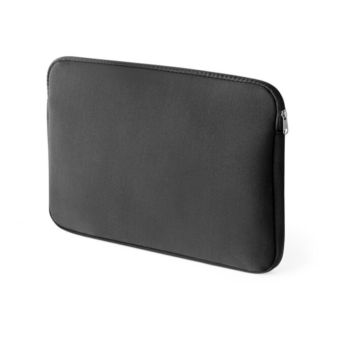 Mitarbeitergeschenk Laptop-Tasche Avery bis 15 Zoll mit Logodruck – Schwarz – Softshell-Schutztasche für Technik und Bürobedarf