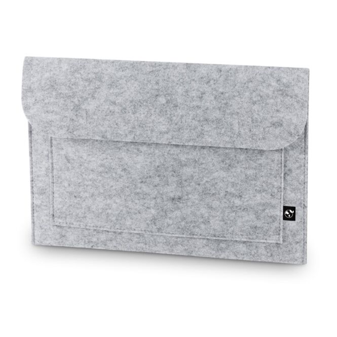 Firmenpräsent Felpy Sleeve Laptoptasche mit Logodruck – 370x260 mm – Hellgrau – nachhaltige Computertasche aus recyceltem Filz für das Büro