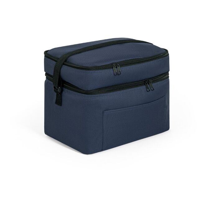 Werbeartikel Kühltasche Cancun Large mit Logodruck – Blau – nachhaltige Kühltasche aus recyceltem Polyester für Outdoor-Events
