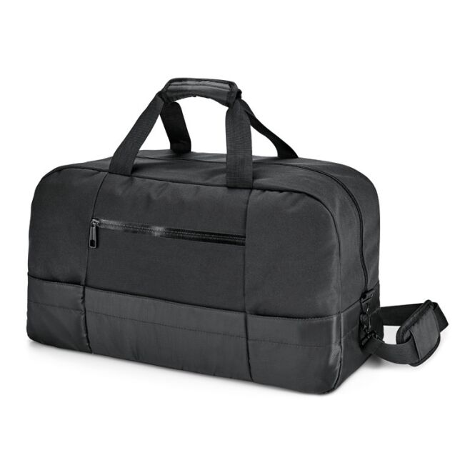 Mitarbeitergeschenk Zippers Sport Business-Sporttasche mit Logodruck – 520x300x220 mm – Schwarz – funktionales Gepäck für Firmen und Events
