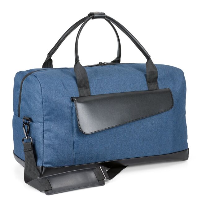 Mitarbeitergeschenk Motion Bag mit Logodruck – 500x300x250 mm – Blau – geräumige Reisetasche für Geschäftsreisen