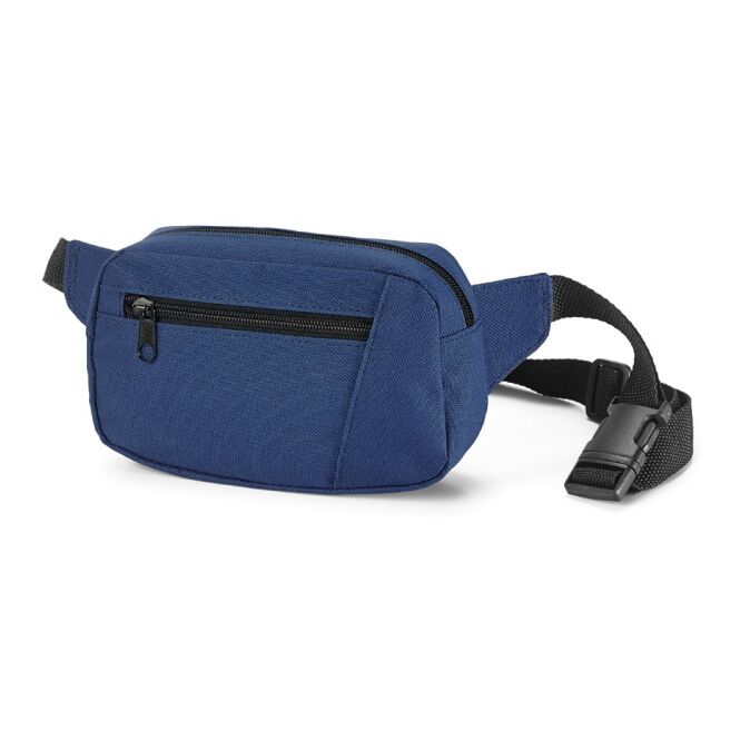 Werbeartikel Lagos Gürteltasche aus 600D Polyester mit Logodruck – Blau – praktische Bauchtasche für Messen und Firmenevents