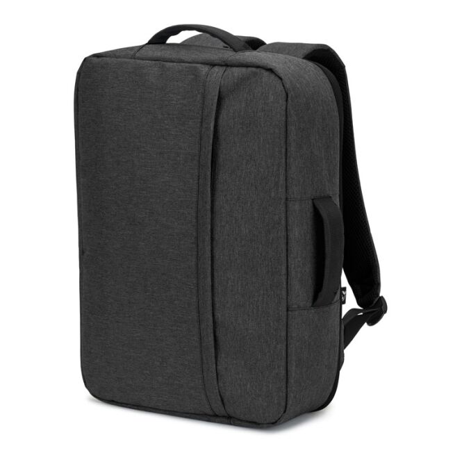 Werbeartikel Niamey Laptop-Rucksack mit Logodruck für 15,6 Zoll Geräte – Dunkelgrau – kompakte Aktentasche für das Büro
