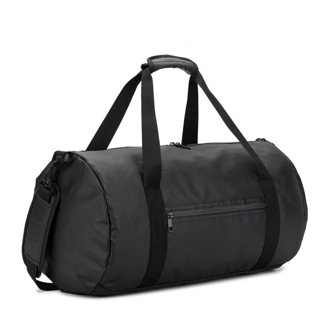 Werbeartikel Sporttasche Osasco mit Logodruck – Ø280x490mm – Schwarz – recycelte Trainingstasche für Firmen und Vereine