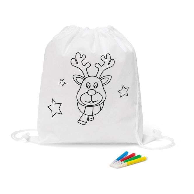 Messe-Giveaway Turnbeutel Glencoe mit Logodruck 300x350 mm – Weiß – kreativer Baumwollbeutel für Firmenveranstaltungen