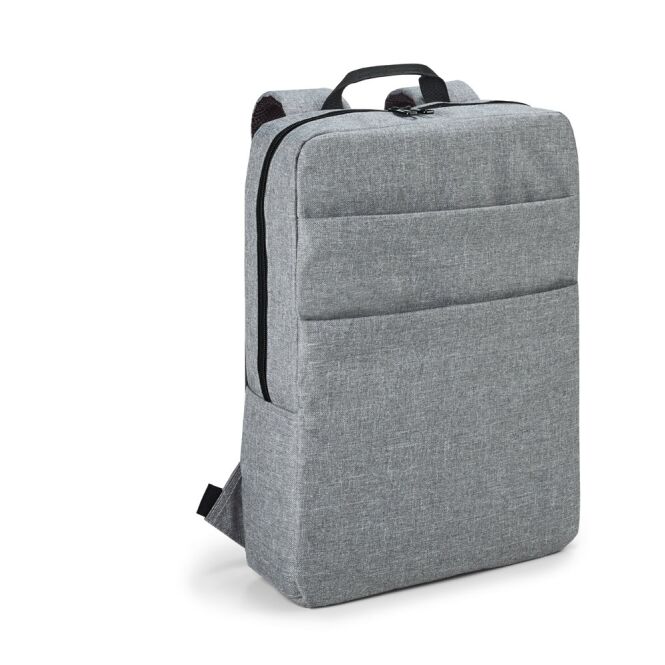 Mitarbeitergeschenk GRAPHS BPACK Laptop Rucksack mit Logodruck – 15,6 Zoll 600D Polyester – Hellgrau – Businessrucksack für Büro & Reisen