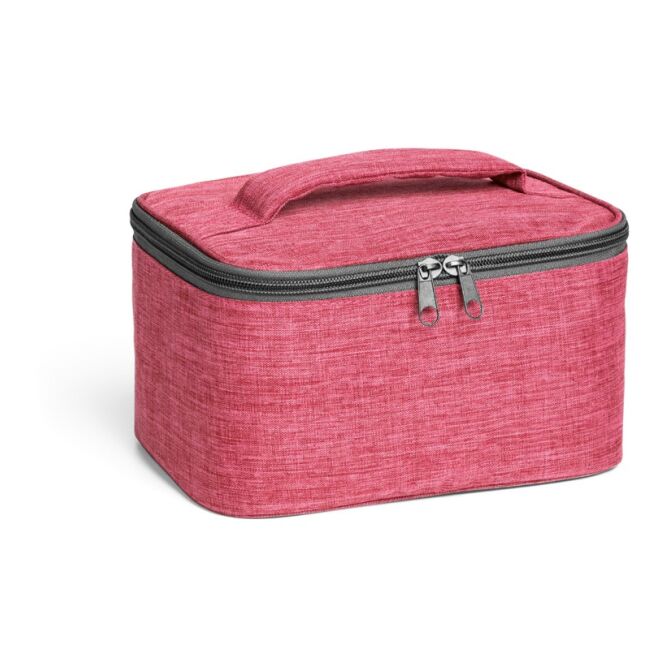 Mitarbeitergeschenk Kulturbeutel ELIZA mit Logodruck – Rosa – geräumige Kosmetiktasche für Reisen und Business-Events