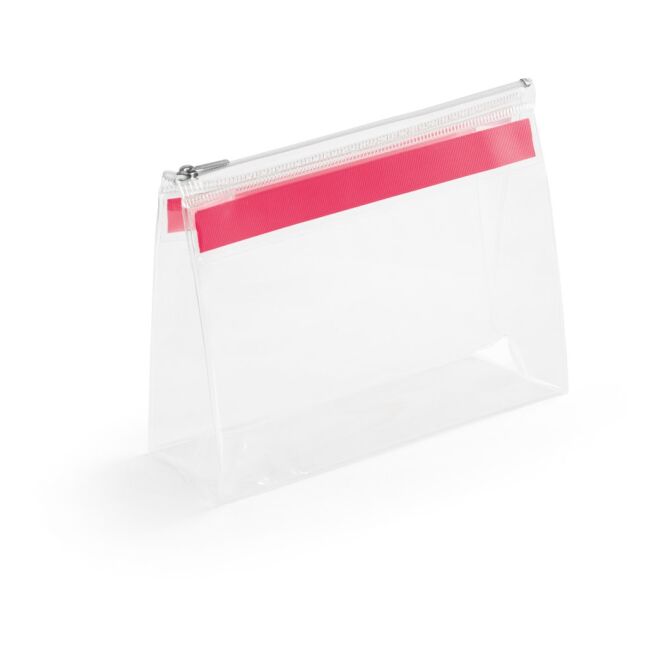 Firmengeschenk Kulturbeutel Chastain aus EVA mit Logodruck – Rosa – Reiseetui für Kosmetik und Hygieneartikel
