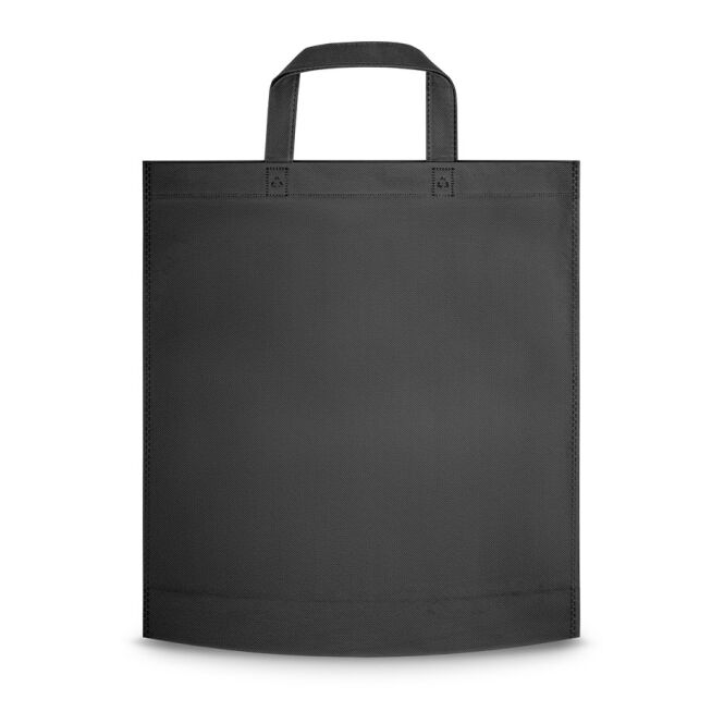 Werbeartikel Tragetasche Notting mit Logodruck – 38x41,5x8,5 cm – Schwarz – praktische Einkaufstasche für Unternehmen
