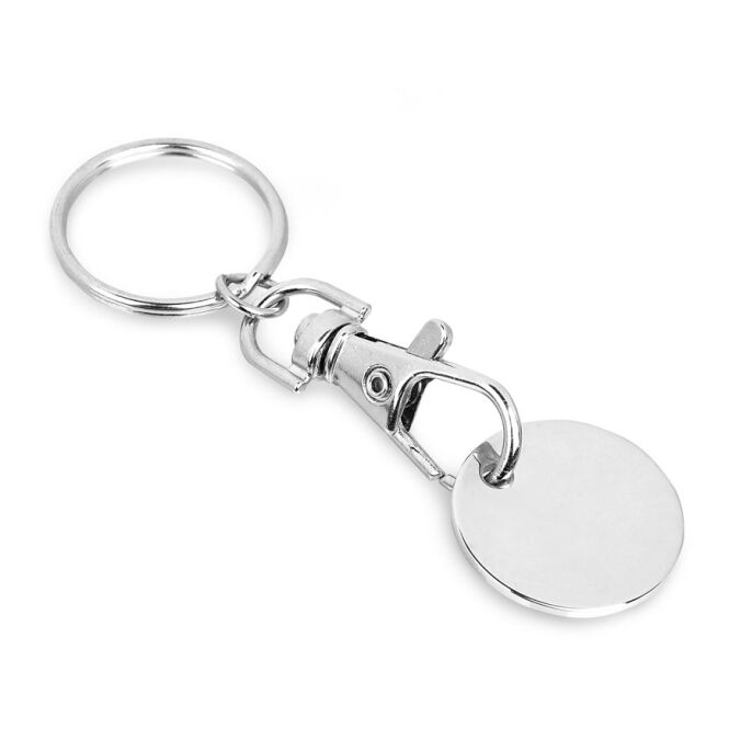 Werbeartikel Schlüsselanhänger FIDO mit Gravur – Silber – praktisches B2B-Accessoire für Firmen und Messen