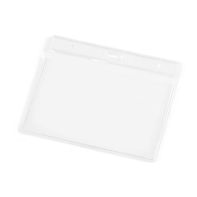 Werbeartikel Ausweishülle Forsyth aus PVC mit 1-farbigem Tampondruck – Transparent – Kartenhalter für Messen und Firmenausweise
