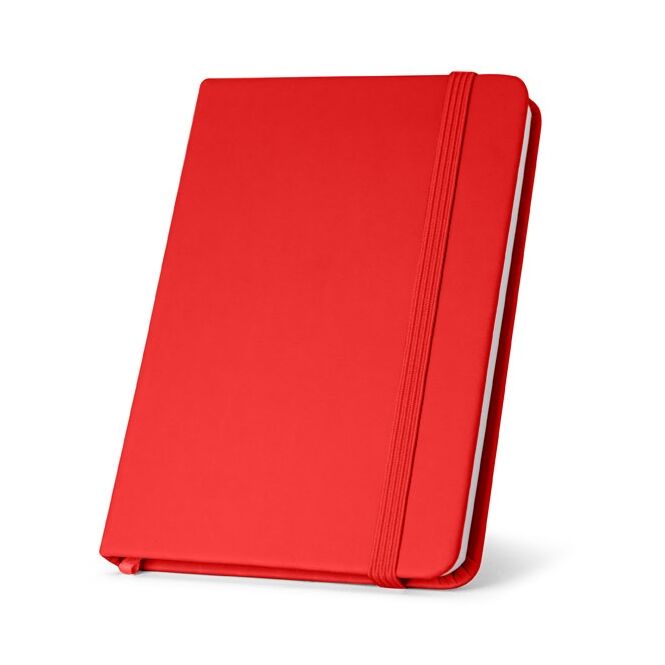 Werbegeschenk Notizbuch MEYER – rot – mit Logo bedruckt 90x140 mm nachhaltig für den Büroalltag