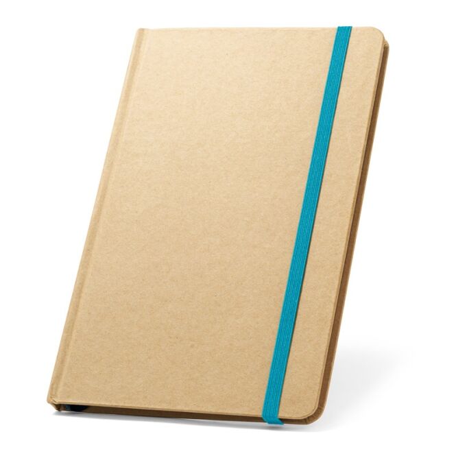 Werbeartikel Notizbuch Magritte A5 mit Logodruck – Hellblau – nachhaltiges Schreibbuch aus Recyclingpapier für Büro und Konferenzen