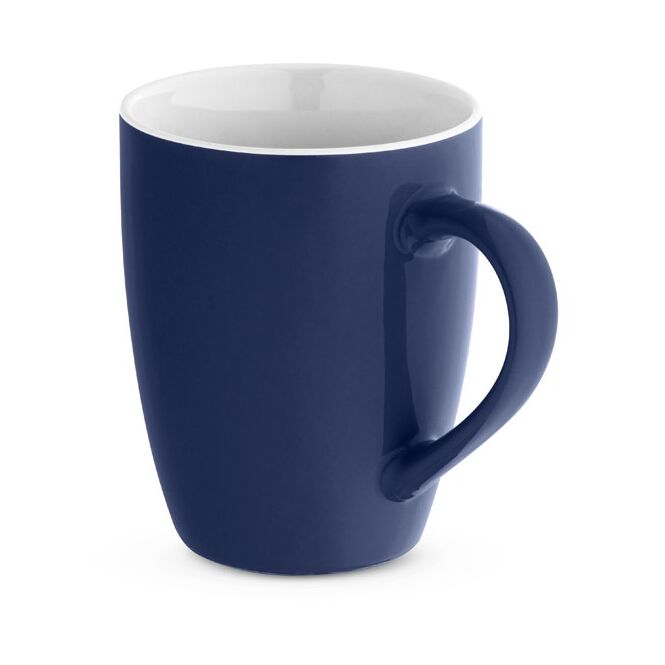 Werbeartikel Kaffeebecher CINANDER – dunkelblau – mit Logodruck 370 ml für die Büroküche