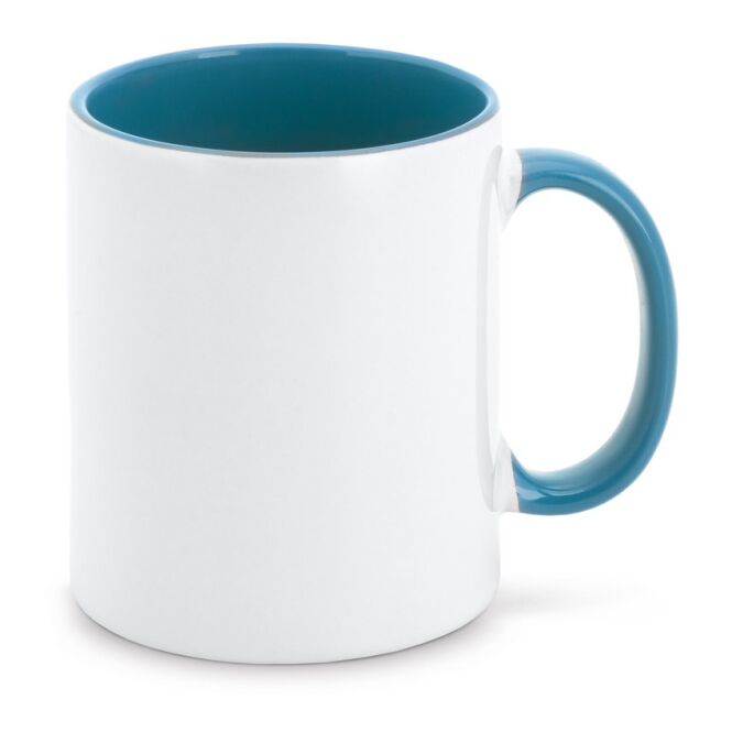 Werbeartikel Kaffeebecher MOCHA – hellblau – mit Logodruck 350 ml für die Büroküche