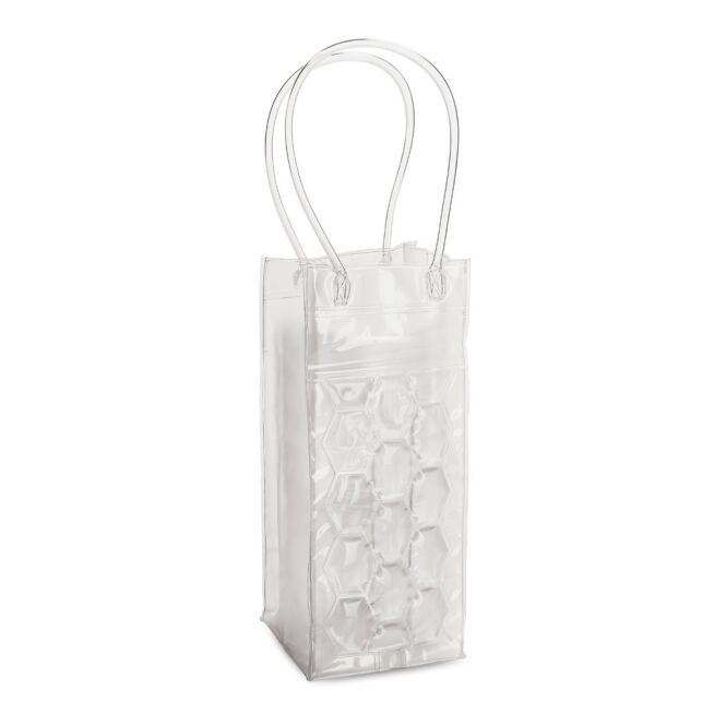 Gastro-Werbemittel Flaschenkühler COLOMBIA – transparent – mit Logodruck 100 x 250 x 100 mm als funktionaler Weinkühler für Gastronomie, Bars &