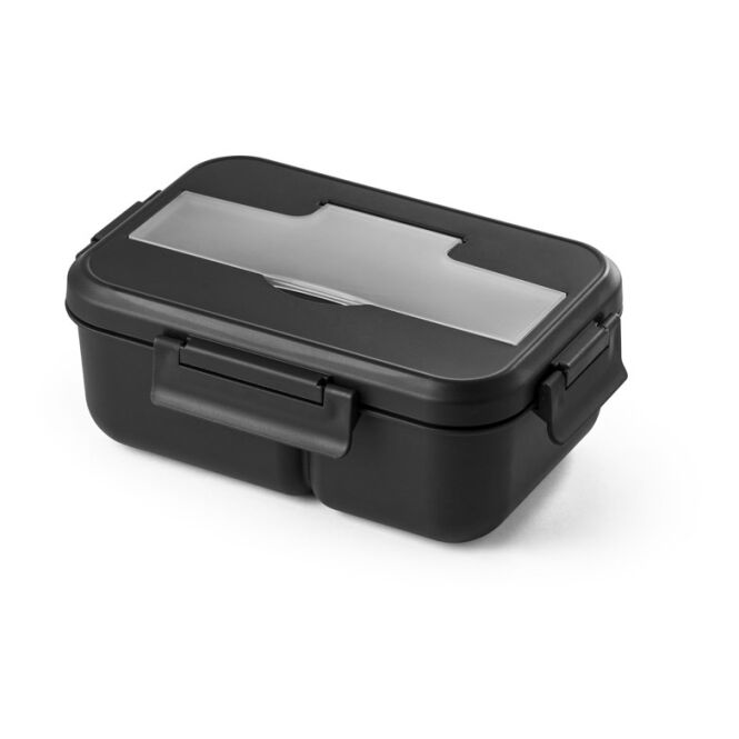 Werbeartikel Lunchbox Pyrus 1000ml mit Logodruck – Schwarz – Frischhaltebox für Mitarbeiter und Büro