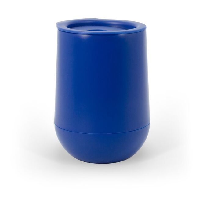 Mitarbeitergeschenk Adlington Reisebecher mit Siebdruck – doppelwandig 420 ml – Blau – isolierter Kaffeebecher für Büro und Konferenzen