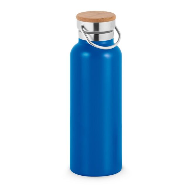 Mitarbeitergeschenk Trinkflasche RAGNAR – blau – mit Lasergravur 570ml Edelstahl 36% recycelt doppelwandig nachhaltige Mehrwegflasche