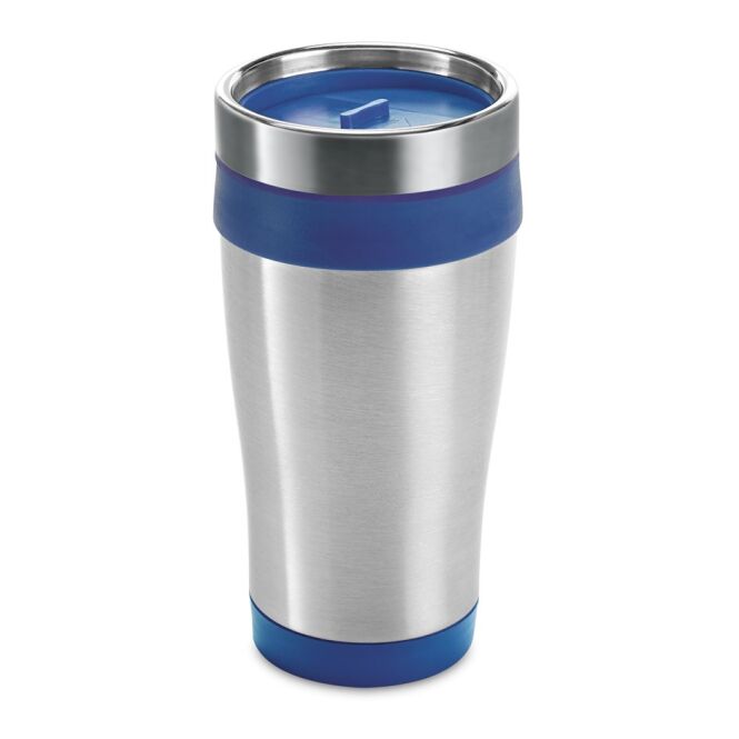 Firmengeschenk BATUM Thermobecher mit Logodruck – 420 ml – Königsblau – doppelwandiger Isolierbecher für Büro und Außendienst