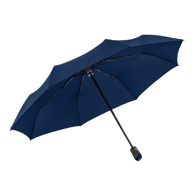 Kundengeschenk Taschenschirm Knirps E.200 – marineblau – mit Logodruck, 120km/h windstabil, kompakter Regenschirm für Firmen
