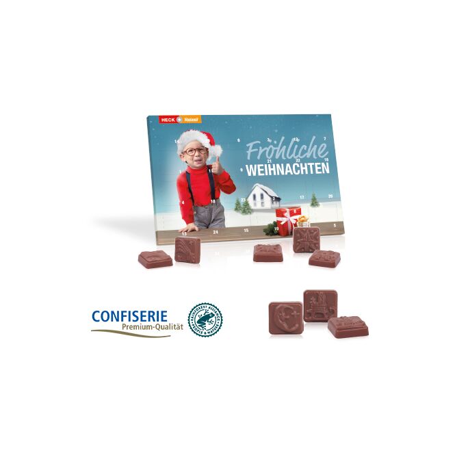 Firmengeschenk Tisch-Adventskalender Classic Exklusiv – weihnachtlich – inkl. Werbeaufdruck als Weihnachtsgeschenk für Kunden und Partner