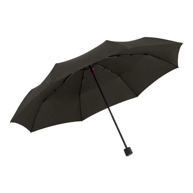 Firmengeschenk Taschenschirm Knirps A.050 – schwarz – mit Logodruck 24cm kompakter Regenschirm für den Firmenauftritt