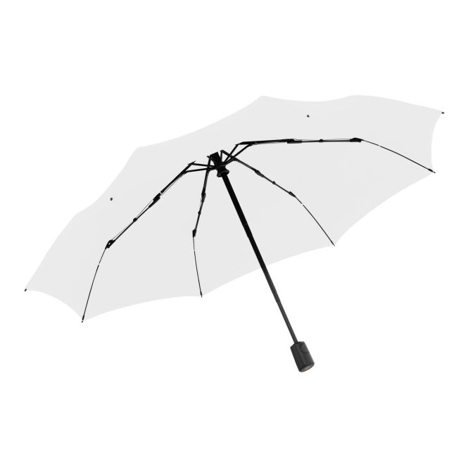 Kundengeschenk Taschenschirm Knirps A.200 – weiß – mit Logodruck, 97 cm Durchmesser, windkanalgeprüft bis 120 km/h kompakter Regenschirm für den