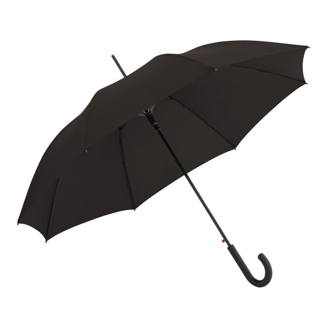 Firmengeschenk Taschenschirm Knirps A.760 – schwarz – mit Logodruck robuster Regenschirm ideal für den Firmenauftritt