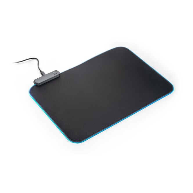Werbeartikel Thorne Mousepad RGB mit Logodruck – 250x350 mm – Schwarz – LED-Computerzubehör für Büro und Messen