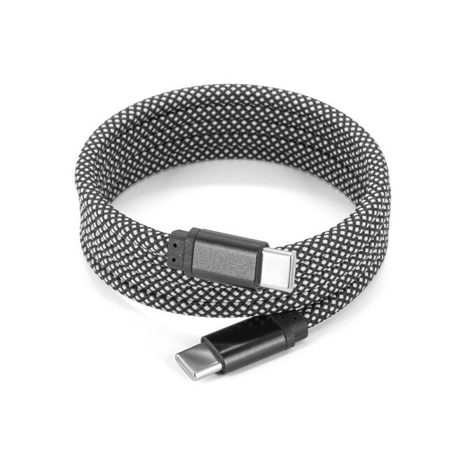 Mitarbeitergeschenk Nadella USB-C-Kabel mit Gravur – 1000 mm – Schwarz – magnetisches Zubehör für Büro und Konferenz