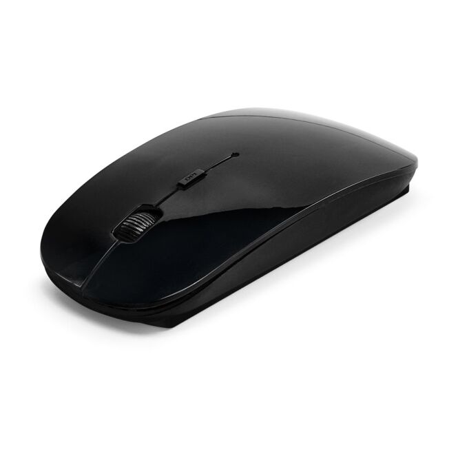 Werbeartikel Blackwell Wireless Maus mit Logodruck – Schwarz – ergonomisches Computerzubehör für das Büro