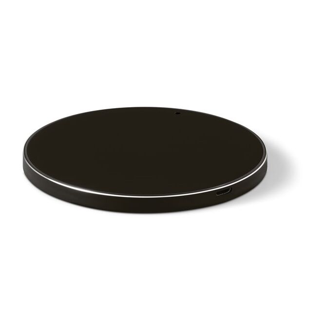 Firmengeschenk Joule 10W Wireless Ladegerät mit Logodruck – Schwarz – schnelles Ladegerät für Technik und Büro
