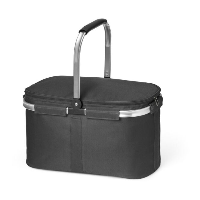 Werbeartikel Baskit Picknickkorb mit Logodruck – Schwarz – isolierter 25 Liter Korb für Outdoor Firmen Events