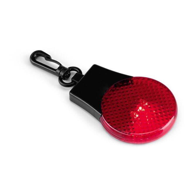 Werbeartikel Reflektorlicht Nibali mit Logodruck – Rot – Sicherheitslicht mit 3 LEDs für Firmen-Events und Messen