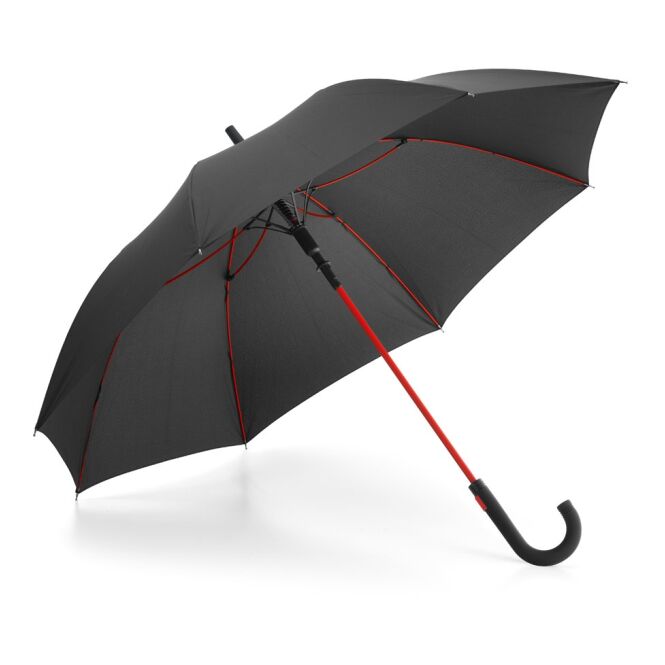 Werbeartikel Automatikschirm Alberta mit Textildruck – Rot – 104 cm Regenschirm für Firmen und Messen