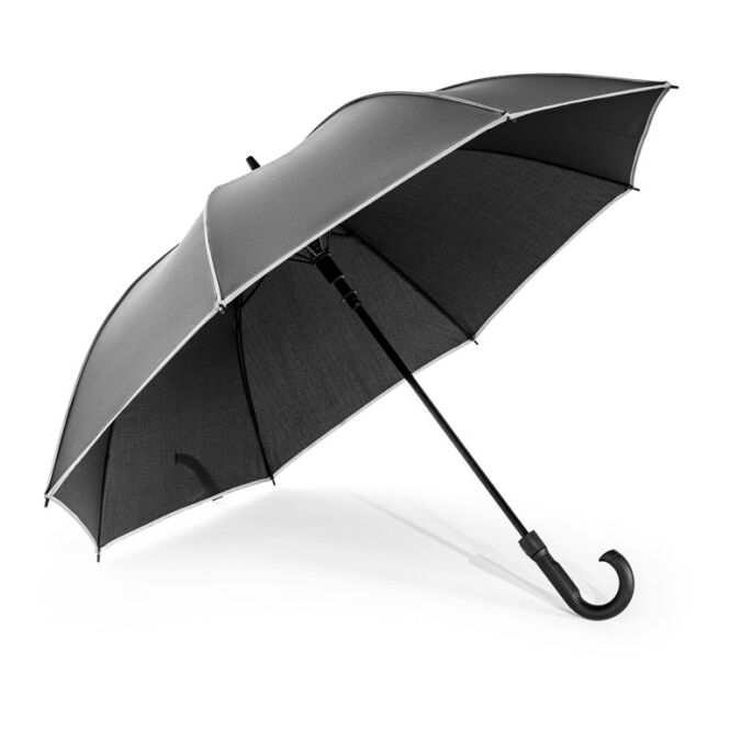 Werbeartikel Finnley Regenschirm 27 Zoll mit Logodruck – Schwarz – windfester Stockschirm für Firmen und Messen