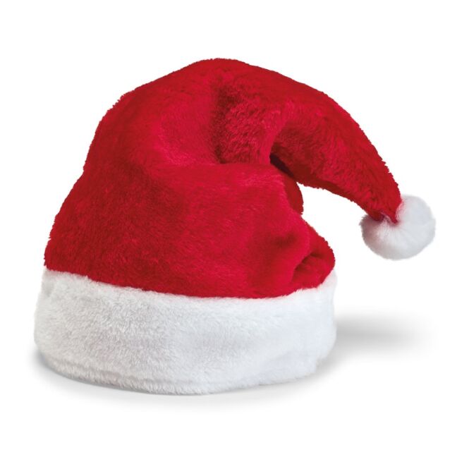 Kundenpräsent Weihnachtsmütze Lofoten mit Logostick – Rot – flauschige Kopfbedeckung für Firmenfeiern