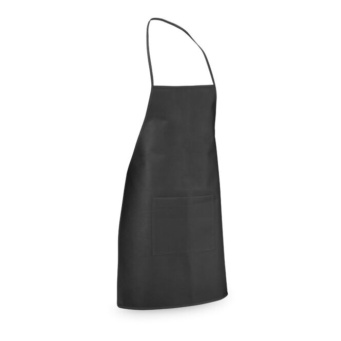 Gastro-Werbemittel Schürze CELERY – schwarz – mit Logodruck 490x685 mm aus Non-Woven als robuste Kochschürze für Gastronomie, Bars & Restaurants