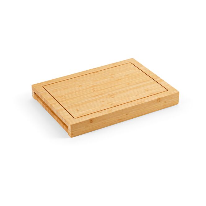 Firmengeschenk Brancusi Bambus-Schneidebrett mit Gravur – 28x39x4,5 cm – Beige – praktisches Küchenutensil für Kunden und Mitarbeiter