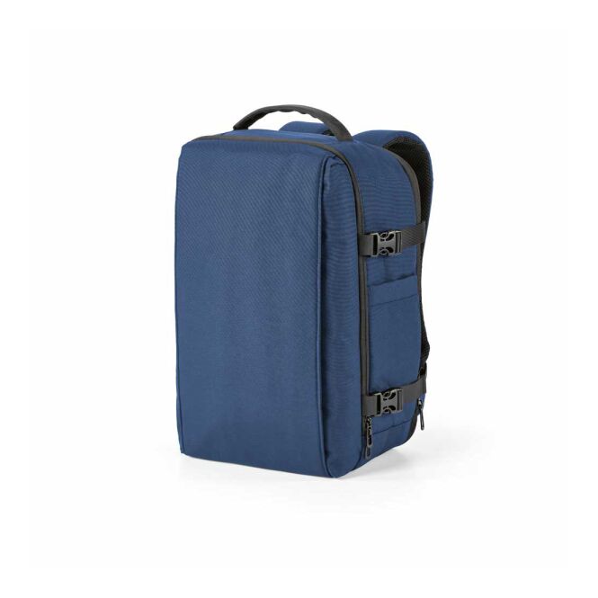 Firmengeschenk Rucksack Belfast – marineblau – mit Logo bedruckt 20L nachhaltiger Daypack für das Mitarbeiter-Onboarding