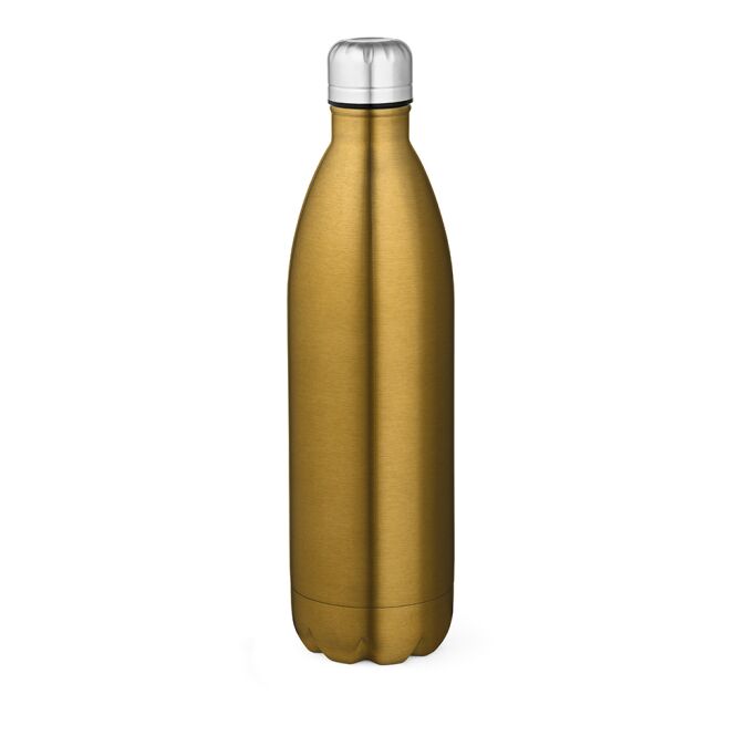 Mitarbeitergeschenk Trinkflasche Mississippi 1100P – gold – mit Lasergravur 1100ml recycelter Edelstahl isoliert nachhaltige Mehrwegflasche