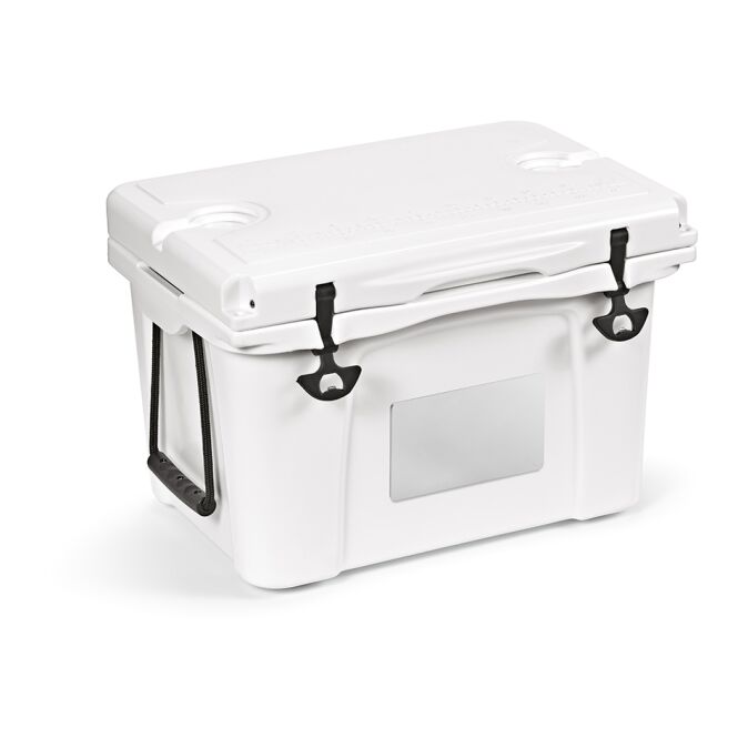 Premium-Werbegeschenk San Francisco 35L Kühlbox mit Gravur – Weiß – isolierte Kühltasche für Events und Mitarbeiter